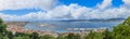 Panoramic view in Vigo from Castelo do Castro, Galicia, Spain. Royalty Free Stock Photo